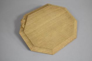 A Carved Oak Octagonal "Mouseman" Cheeseboard with Mouse