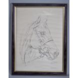 A Framed Study of a Horse's Head with Bridle by Trevor Taylor 1997