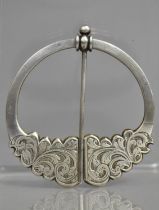 A Silver Penannular Brooch/Pin for Shawl, 925 Mark, Celtic Design