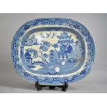 A Late 19th/Early 20th Century Willow Pattern Meat Plate