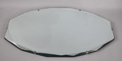 A Mid 20th Century Wall Hanging Bevel Edged Wall Mirror, 56x33cms