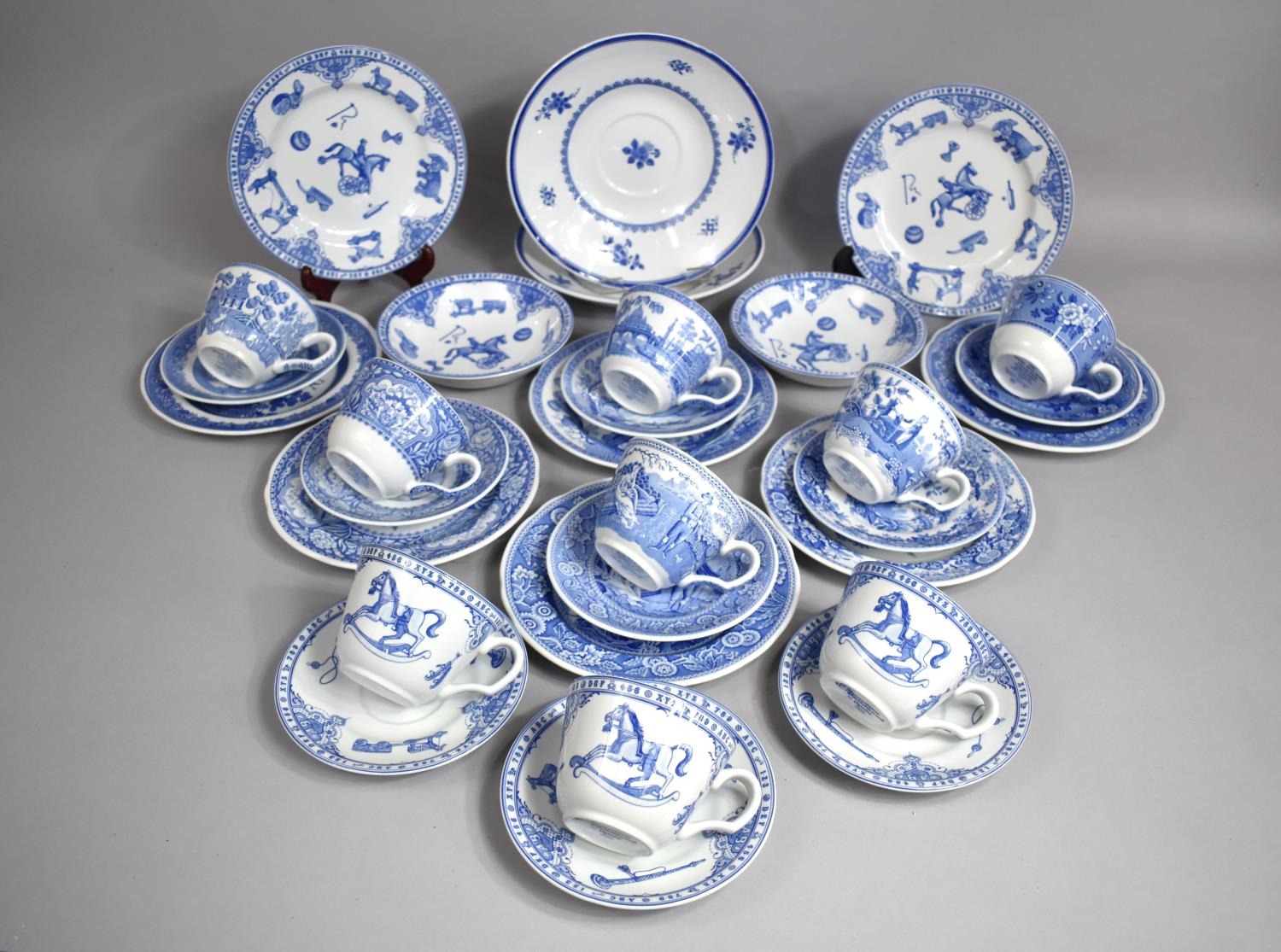 A Collection of Various Spode Blue Room Collection Tea Trios to include Georgian Series 'Botanical',