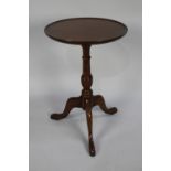 A Mid 20th Century Circular Mahogany Tripod Wine Table with Dished Top, 38cms Diameter