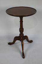 A Mid 20th Century Circular Mahogany Tripod Wine Table with Dished Top, 38cms Diameter