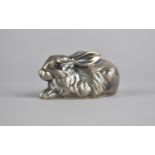 A Reproduction Russian Silver Study of a Rabbit, 7cm high and 4cm high, 61.7g