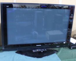 A 42" Full HD Panasonic TH-42PZ700BA Plasma Television, With Remote and Power Cable, Working