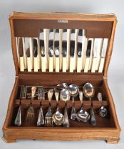 A Collection of Mid 20th Century Silver Plated and Bone Handled Cutlery