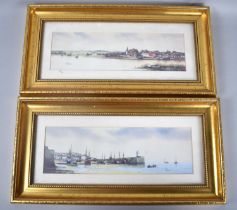 A Pair of Framed Prints, Estuary Scene and Harbour Scene, Subjects 29.5x9cms