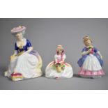 Three Royal Doulton Figures, Kathleen HN3100, Monica HN3617, Valerie HN3620