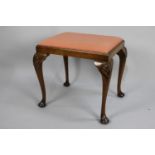 A Mid 20th Century Walnut Framed Rectangular Dressing Table Stool with Cabriole Supports