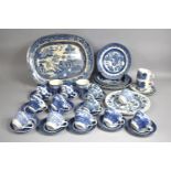 A Large Collection of Various Blue and White Willow Pattern and Other China to comprise Large