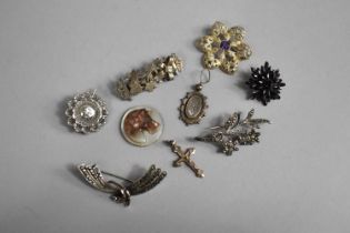 A Collection of Various Late 19th and 20th Century Brooches to include Silver and White Metal