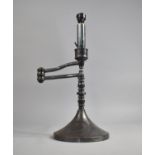 A Vintage Silver Plated Adjustable Table Lamp with Swivel Support, Requires New Bulb Fitting,