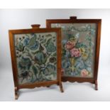 Two Mid 20th Century Framed Tapestry Fire Screens, Largest 50cms Wide