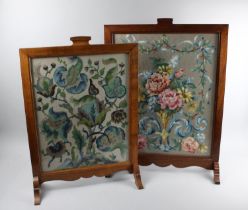 Two Mid 20th Century Framed Tapestry Fire Screens, Largest 50cms Wide