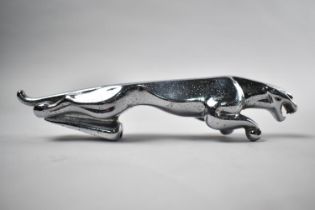 A Chromed Jaguar Bonnet Mascot, 20cms Long