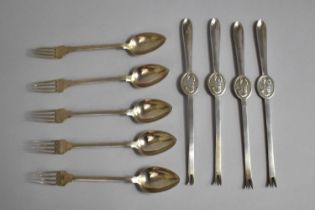 Four Lobster Forks/Picks by James Deakin & Sons in Silver Plate for the Mount Murray Hotel, Isle