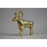 A Large Brass Study of a Mountain Goat, 17cms Long