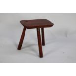 A Vintage Rustic Three Legged Stool, 31cms Wide