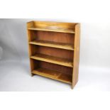A Mid 20th Century Four Shelf Waterfall Galleried Bookcase in need of Some Attention, 76cms Wide