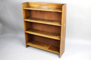 A Mid 20th Century Four Shelf Waterfall Galleried Bookcase in need of Some Attention, 76cms Wide