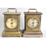 Two Vintage Brass Mantel Clocks, Movements Unchecked, 18cms High