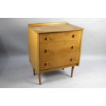 A Mid 20th Century Three Drawer Chest with Galleried Back, 63cms Wide