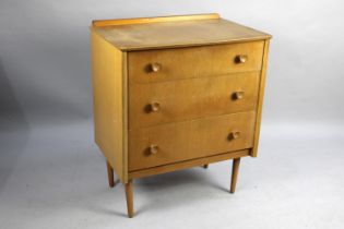 A Mid 20th Century Three Drawer Chest with Galleried Back, 63cms Wide