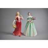 Two Royal Doulton Figures, Strolling HN3755 and Happy Birthday HN3660