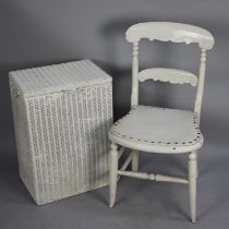 A White Painted Loom Linen Box and a Side Chair