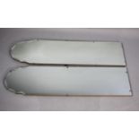 A Pair of Mid 20th Century Arched Top Dressing Mirrors, Each 117x30cms