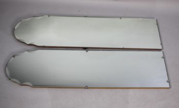 A Pair of Mid 20th Century Arched Top Dressing Mirrors, Each 117x30cms