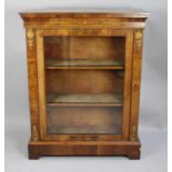 A 19th Century Ormolu Mounted Inlaid Display Cabinet with Two Inner Shelves, Some Loss of Veneer