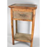 A Mid 20th Century Chinese Bamboo Stand or Side Table with Single Top Drawer and Stretcher Shelf,