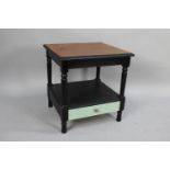 A Modern Painted Wooden Stand with Base Drawer, 51cms Square