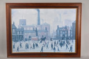 A Framed Lowry Print, "Coming Home From The Mill", Subject 70x49cms