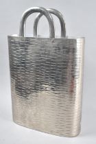 A Modern Novelty Metal Flower Vase in the Form of a Wicker Basket, 26cms Wide and 39cms High