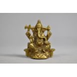 A Small Indian Brass Altar Figure of Ganesh, 5.5cms High