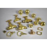 A Collection of Various Brass Taps and Door Knobs and Fittings Etc