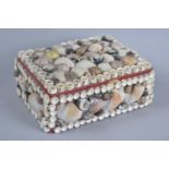 A Novelty Souvenir Box with Lid and All Sides Covered in Seashells, 15cms Wide