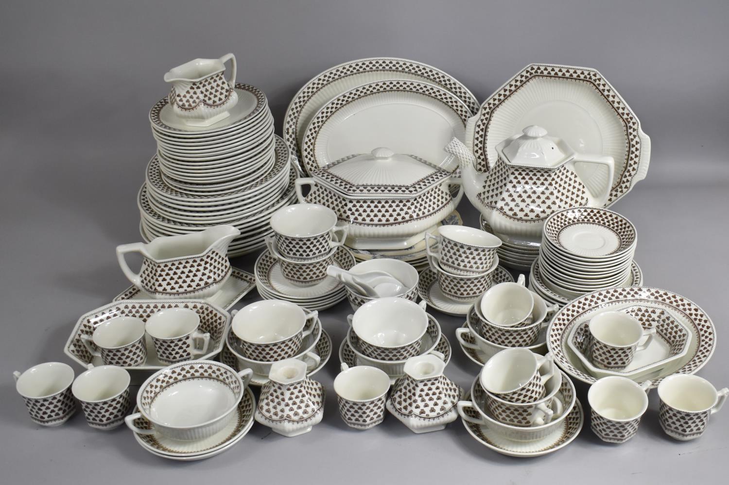 A Large Collection of Various Adams Sharon Pattern Service to Comprise PLates, Side Plates, Saucers,
