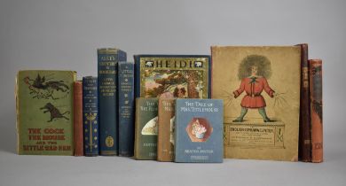 A Collection of Various Vintage Childrens Books, Beatrix Potter, Alice's Adventure in Wonderland,