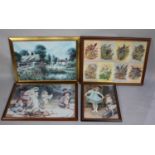 A Collection of Five Framed Completed Jigsaw Puzzles