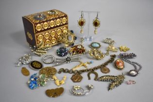 A Collection of Various Costume Jewellery to Comprise Jewelled Brooches, Pair of Art Nouveau