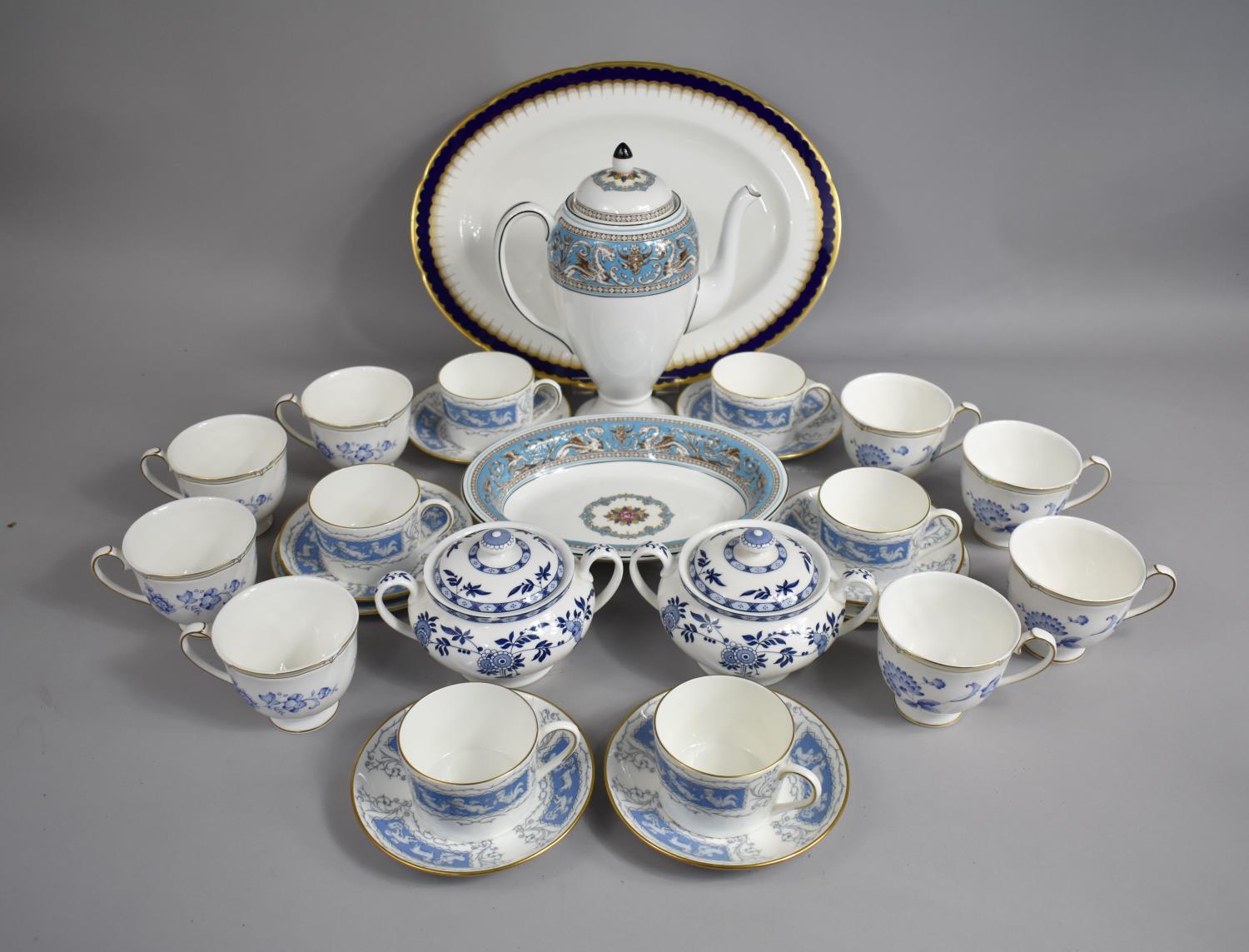 A Collection of Various Ceramics to comprise Coalport Revelry Coffee Cans, Teacups Saucers, Wedgwood