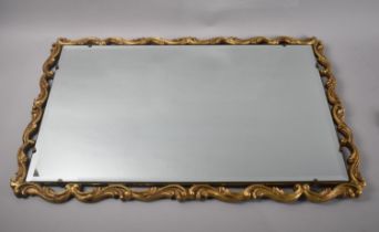 A Mid 20th Century Gilt Framed Rectangular Bevel Edged Wall Mirror, 67x43cms