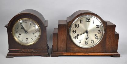 Two Westminster Chime Mantel Clocks, Both in Need of Some Attention