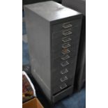A Metal Eleven Drawer Filing Cabinet, One Handle Missing, 28x41x93.5cms High