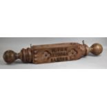 A Mid/Late 20th Century Carved Wooden Barbers Pole Inscribed "W'Ton 329848 Barbers", 100cms Long