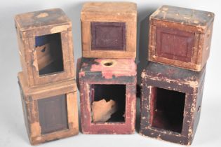 A Collection of Six 19th Century Carriage Clock Carrying Cases, All with Condition Issues